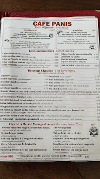 Café Panis. à Paris menu