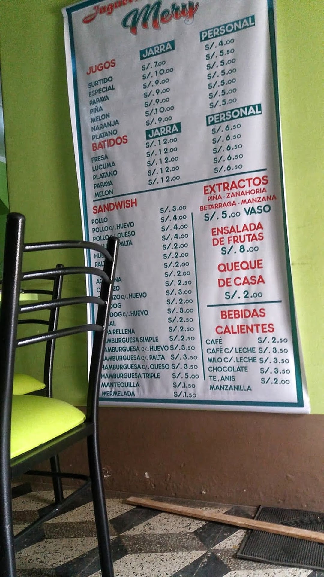 Juguería, restaurante MERI