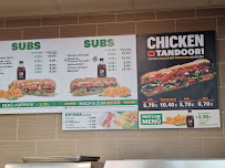 Menu / carte de Subway à Zweibrücken
