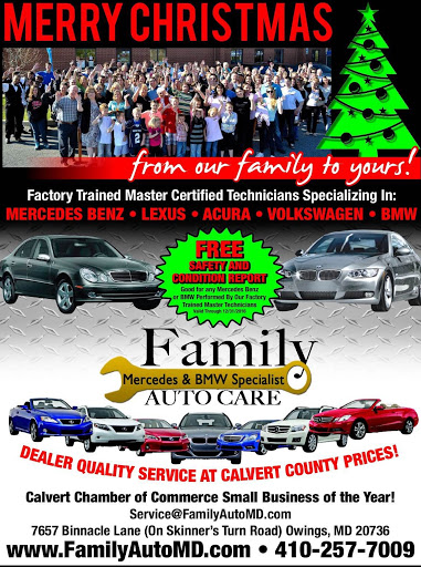 Auto Repair Shop «Family Auto Care Mercedes Benz BMW VW Specialist», reviews and photos, 7657 Binnacle Ln, Owings, MD 20736, USA