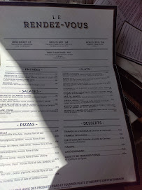 Restaurant français Le Rendez-Vous à Aix-en-Provence (le menu)