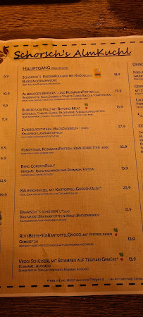 Menu du Landhotel AlmRefugio Georg Lukas à Neumarkt in der Oberpfalz