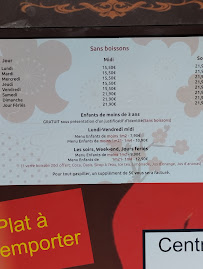 J'ADORE à Calais menu