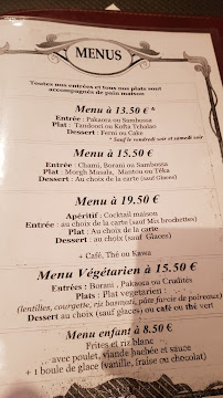 Restaurant Ariana à Rouen carte