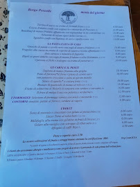 Menu du Borgo Poscolle à Cavazzo Carnico