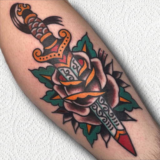 Explore gangster tattoo ideas, creative tattoo ideas in Johnson City, available at Gold Cross Tattoo Co.