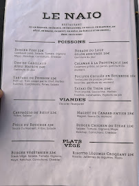 Carte du Le Naïo: Bar, Restaurant, Tapas,Glacier à Cassis
