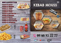 Menu / carte de kebab mouss à Livry-Gargan