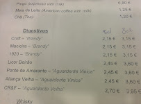 Restaurante Roma à Porto menu