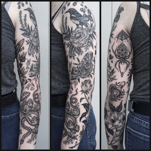 Explore blue rose tattoo ideas, creative tattoo ideas in Fresno, available at Widows Walk Tattoo