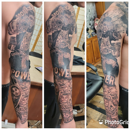 Explore railroad tattoo ideas, creative tattoo ideas in Round Rock, available at Beto Tats