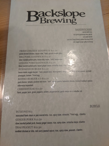 Brewery «Backslope Brewing», reviews and photos