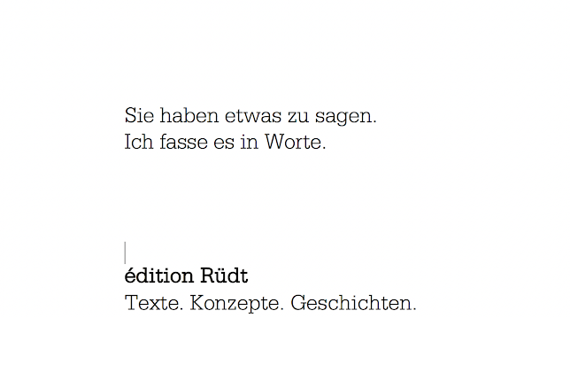 édition Rüdt. Texte | Konzepte | Geschichten - Zürich
