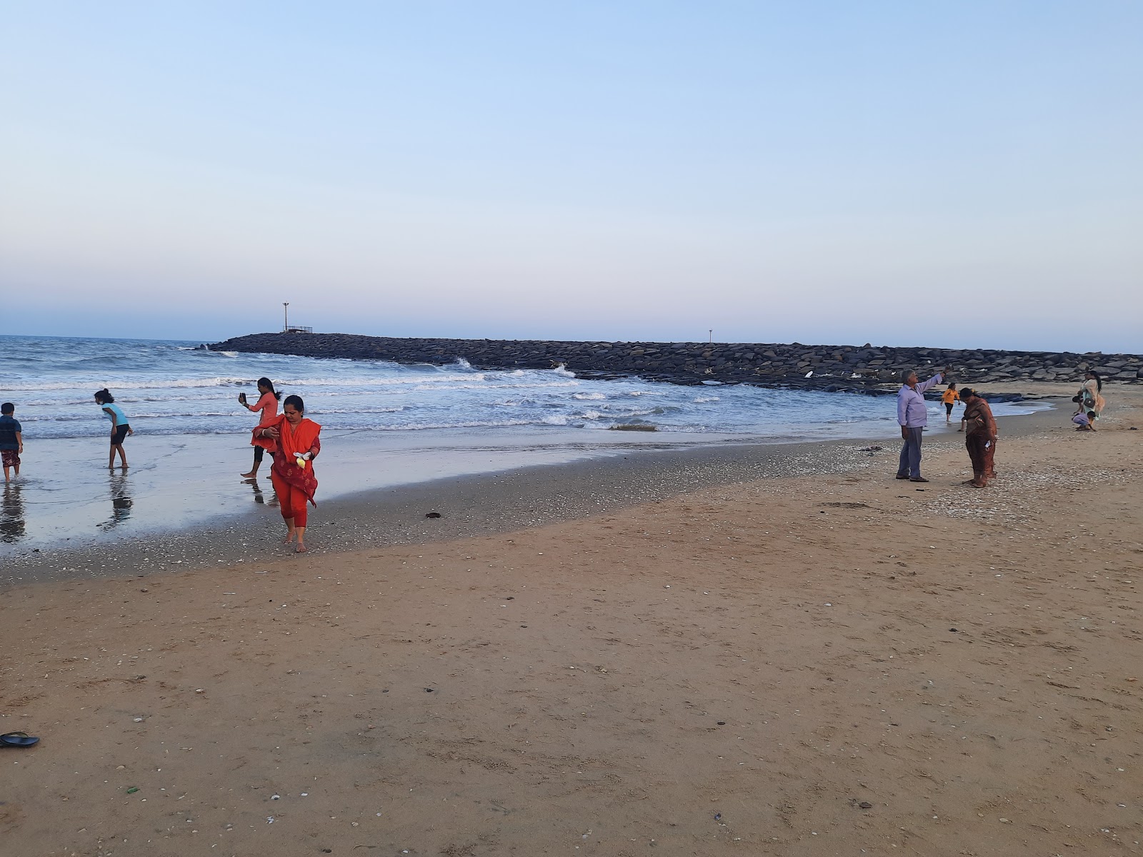 Fotografie cu Karaikal Beach cu drept și lung