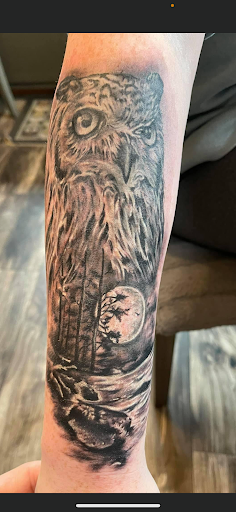 Explore blacklight tattoo ideas, creative tattoo ideas in Mayodan, available at Bleeding Ink Tattoo