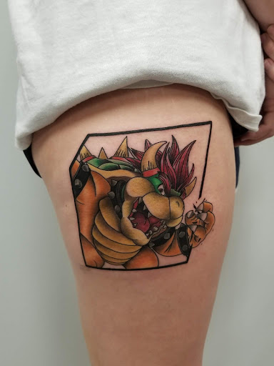 Explore side leg tattoo ideas, creative tattoo ideas in Murray, available at Gallery X Art Collective