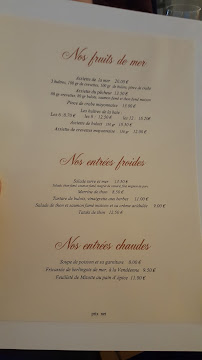 Restaurant français La Cormaroune à Noirmoutier-en-l'Île (le menu)