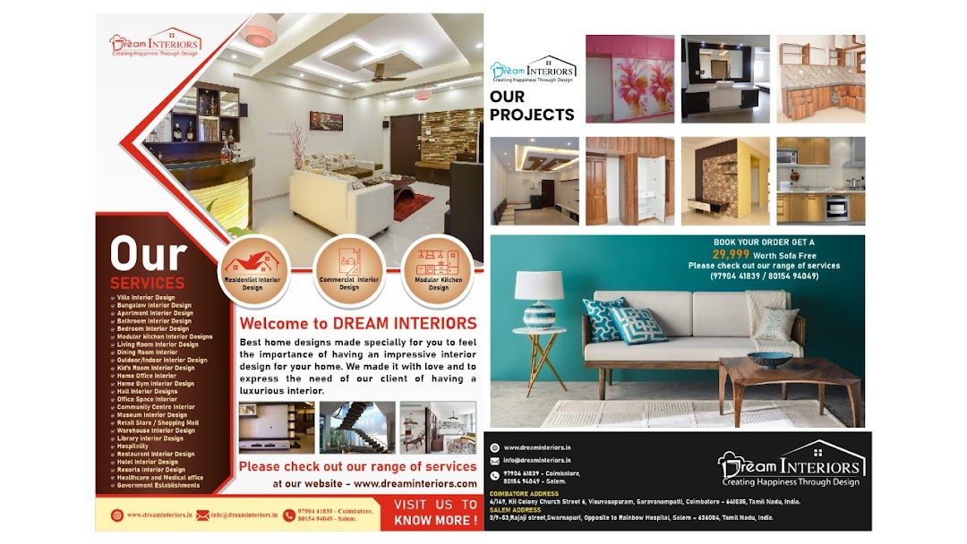 Dream Interiors - Interior Designers in Coimbatore | House Interior Designers Coimbatore | House Interiors design Coimbatore | Modular Kitchen Designers | Best Interior Designers in Saravanampatti