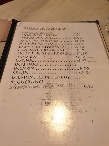 Restaurantes menu del dia Ibiza