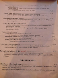 The Canadian Embassy Pub à Paris menu