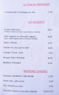Menu / carte de Restaurant l'aiglon à Saint-Laurent-les-Bains-Laval-d'Aurelle