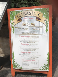 Le Basilic à Paris menu