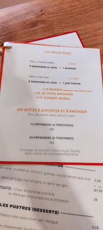 Las Casas Empanadas Aix-en-Provence à Aix-en-Provence menu