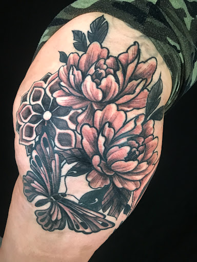 Explore climbing tattoo ideas, creative tattoo ideas in Colorado Springs, available at West Side Tattoo