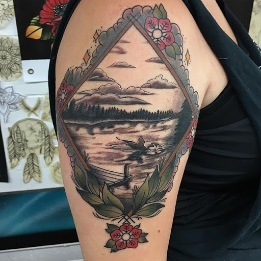 Explore antler tattoo ideas, creative tattoo ideas in Pittsburgh, available at Three Rivers Tattoo