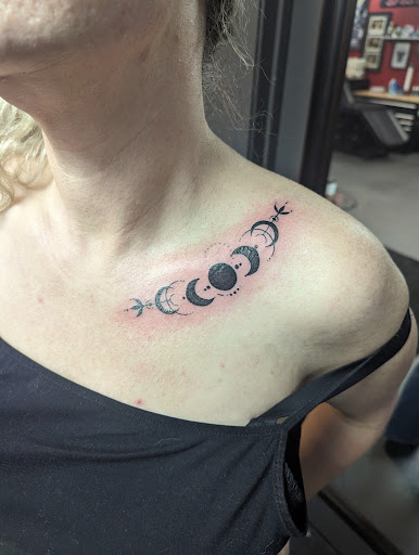 Explore forearm sleeve tattoo ideas, creative tattoo ideas in Redding, available at Dominant Ink