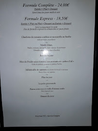 Restaurant français Le Café du Progrès à Bormes-les-Mimosas (le menu)