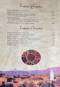 Menu / carte de Restaurant Au Soleil du Maroc à Orsay