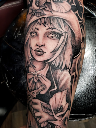 Explore abstract tattoo ideas for women, creative tattoo ideas in Fuquay Varina, available at 401 Tattoo and Antiquities