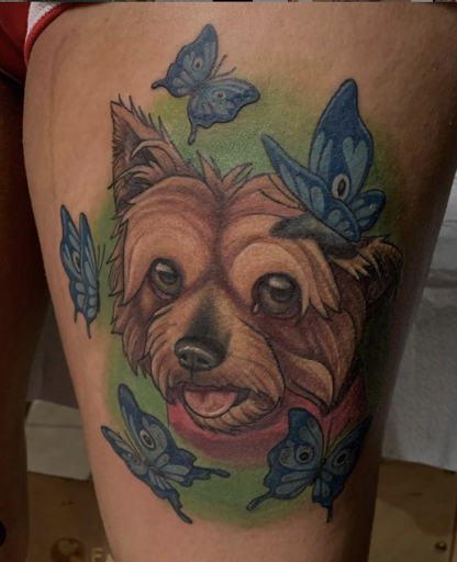 Explore haunted house tattoo ideas, creative tattoo ideas in White Plains, available at Addicted To Ink