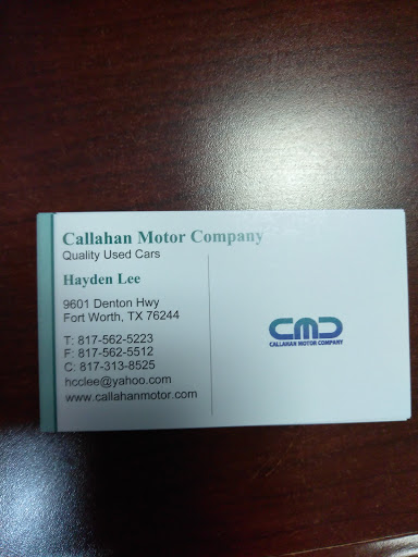 Used Car Dealer «Callahan Motor Company LLC», reviews and photos, 9601 Denton Hwy, Fort Worth, TX 76244, USA