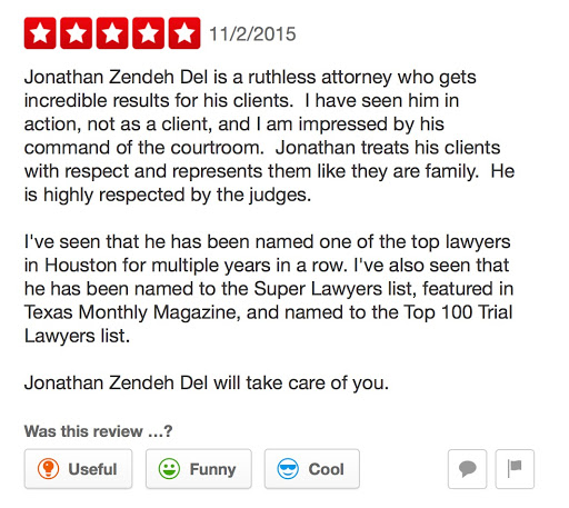 Attorney «Zendeh Del & Associates, PLLC (Galveston DWI, Criminal, Injury Lawyers)», reviews and photos