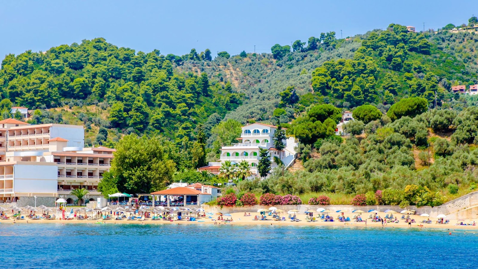 Foto di Spiaggia di Achladies e l'insediamento