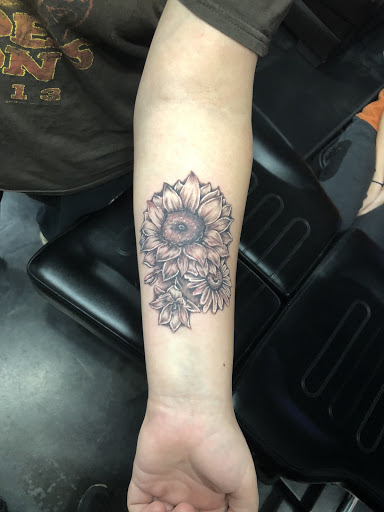 Explore thigh cover up tattoo ideas, creative tattoo ideas in Kennewick, available at Golden Skull Tattoo