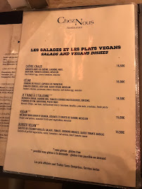 Restaurant français Chez Nous à Aix-en-Provence - menu / carte