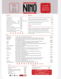 Menu du Nino à Saint-Cloud