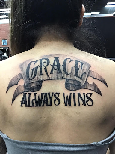 Explore name tattoo ideas for women, creative tattoo ideas in Dallas, available at Empire barbers & Ink