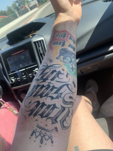 Explore japanese lettering tattoo ideas, creative tattoo ideas in Visalia, available at The Onis Club Tattoo