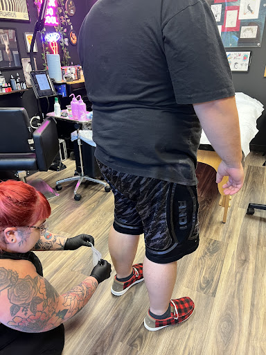 Explore guy thigh tattoo ideas, creative tattoo ideas in Greenfield Center, available at Apothecary Ink