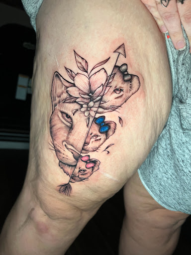 Explore polynesian sleeve tattoo ideas, creative tattoo ideas in Roanoke, available at Saint Cecilias Art Studio