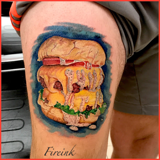 Explore pistol tattoo ideas, creative tattoo ideas in Key Largo, available at Fire Ink Tattoo