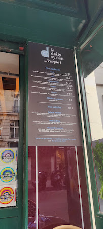 Le daily syrien veggie à Paris menu