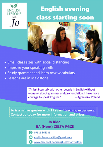 English lessons with Jo Open Times