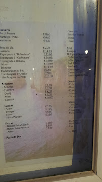 Menu / carte de Pizzaria Vicentina Lda à Aljezur