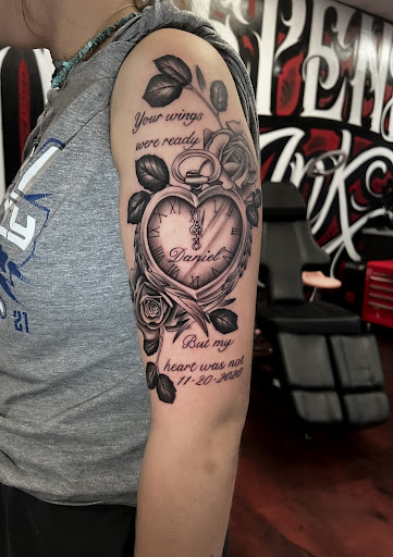 Explore chest tattoo filler ideas, creative tattoo ideas in Silver City, available at Independent Ink Tattoo