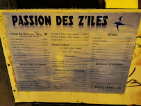 Menu du Passion des z'iles à Saint-Leu